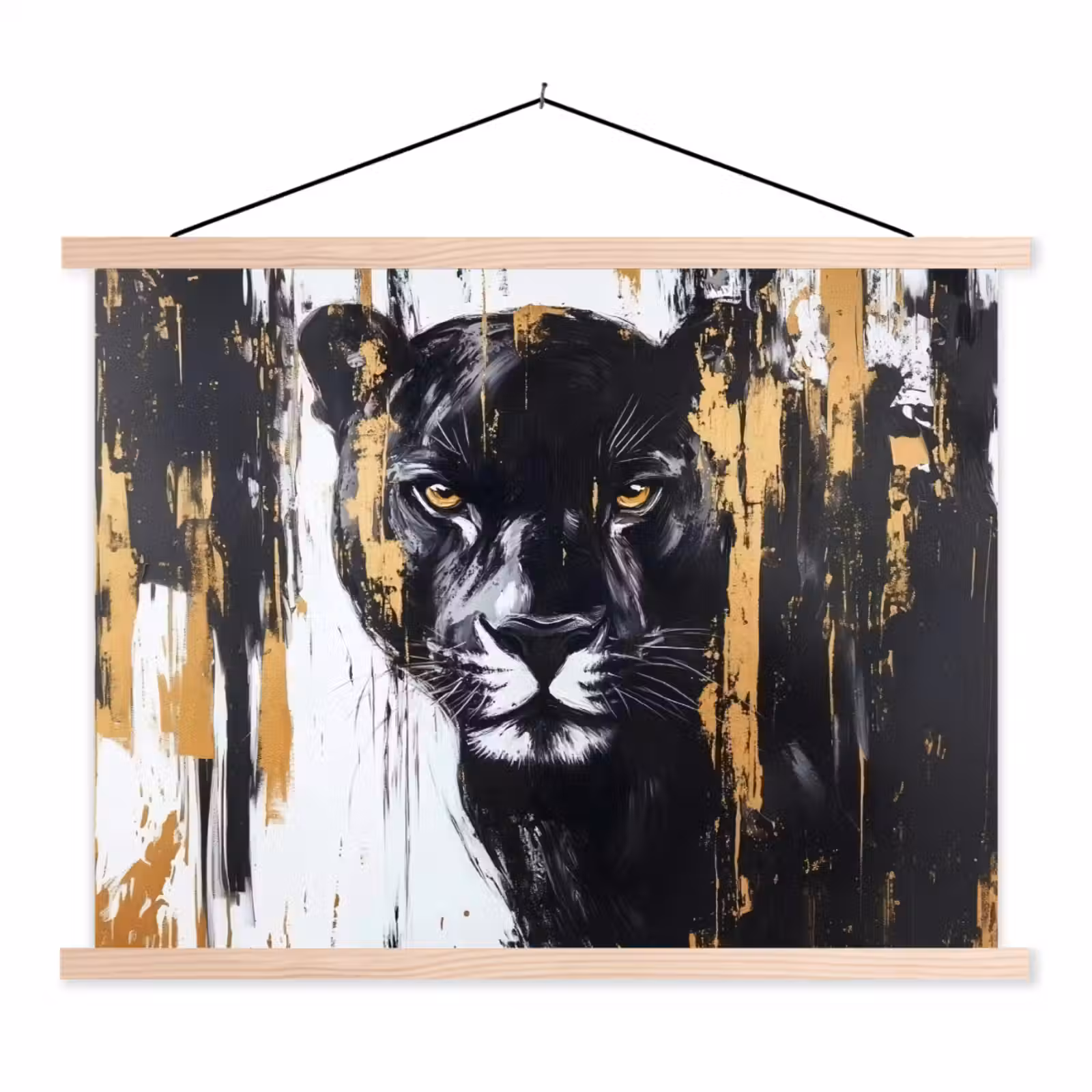Schoolplaat - Panter - Zwart - Abstract - Verfstreken — 1
