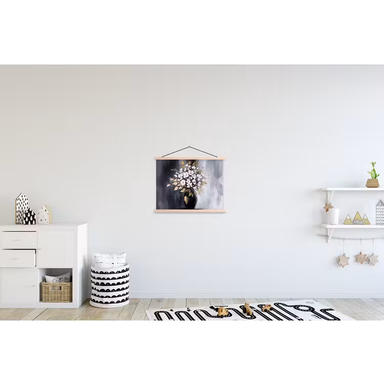 Schoolplaat - Bloemen - Wit - Vaas - Abstract — 3