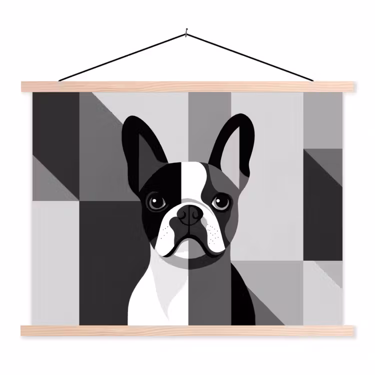 Schoolplaat - Buldog - Zwart - Abstract - Vlakken — 1