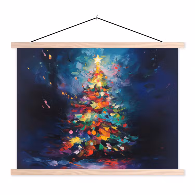 Schoolplaat - Kerstboom - Kerst - Abstract - Kleurrijk — 1
