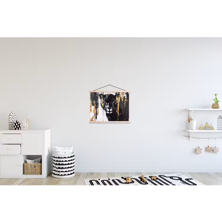Schoolplaat - Panter - Zwart - Abstract - Verfstreken — 3