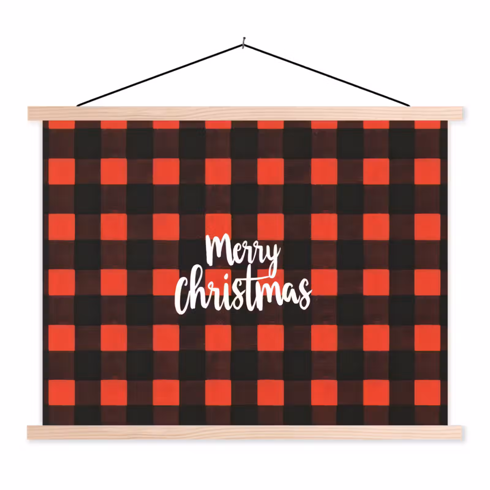 Schoolplaat - Geruit - Rood - Tekst - Christmas — 1