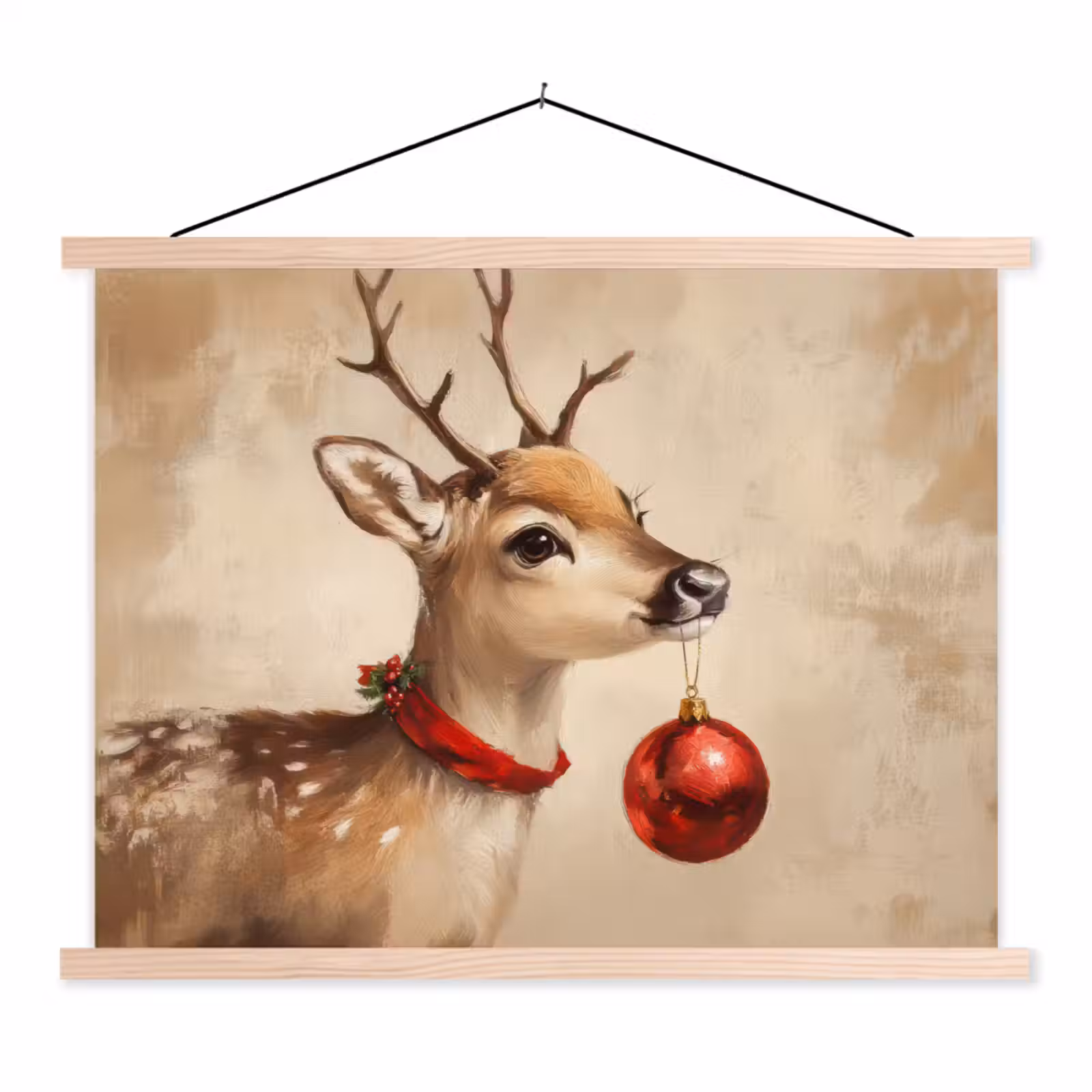 Schoolplaat - Kerst - Hert - Gewei - Kerstbal - Rendier — 1