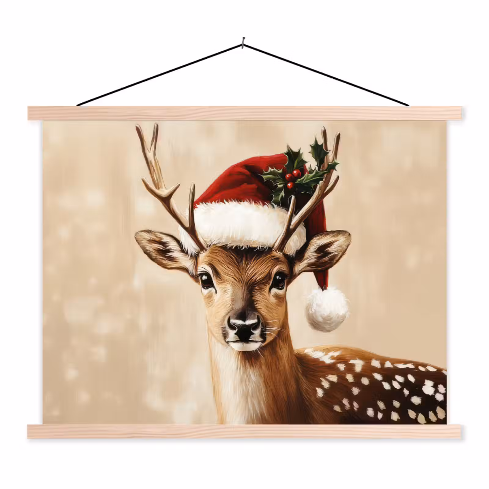 Schoolplaat - Kerst - Hert - Gewei - Rood — 1