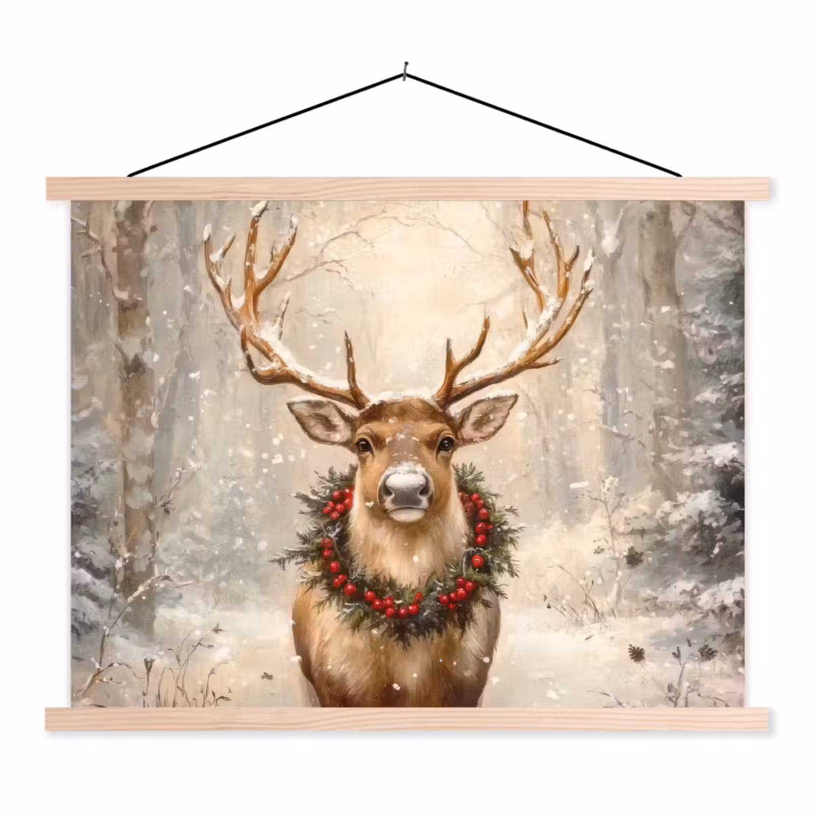 Schoolplaat - Kerst - Rendier - Winter - Krans — 1