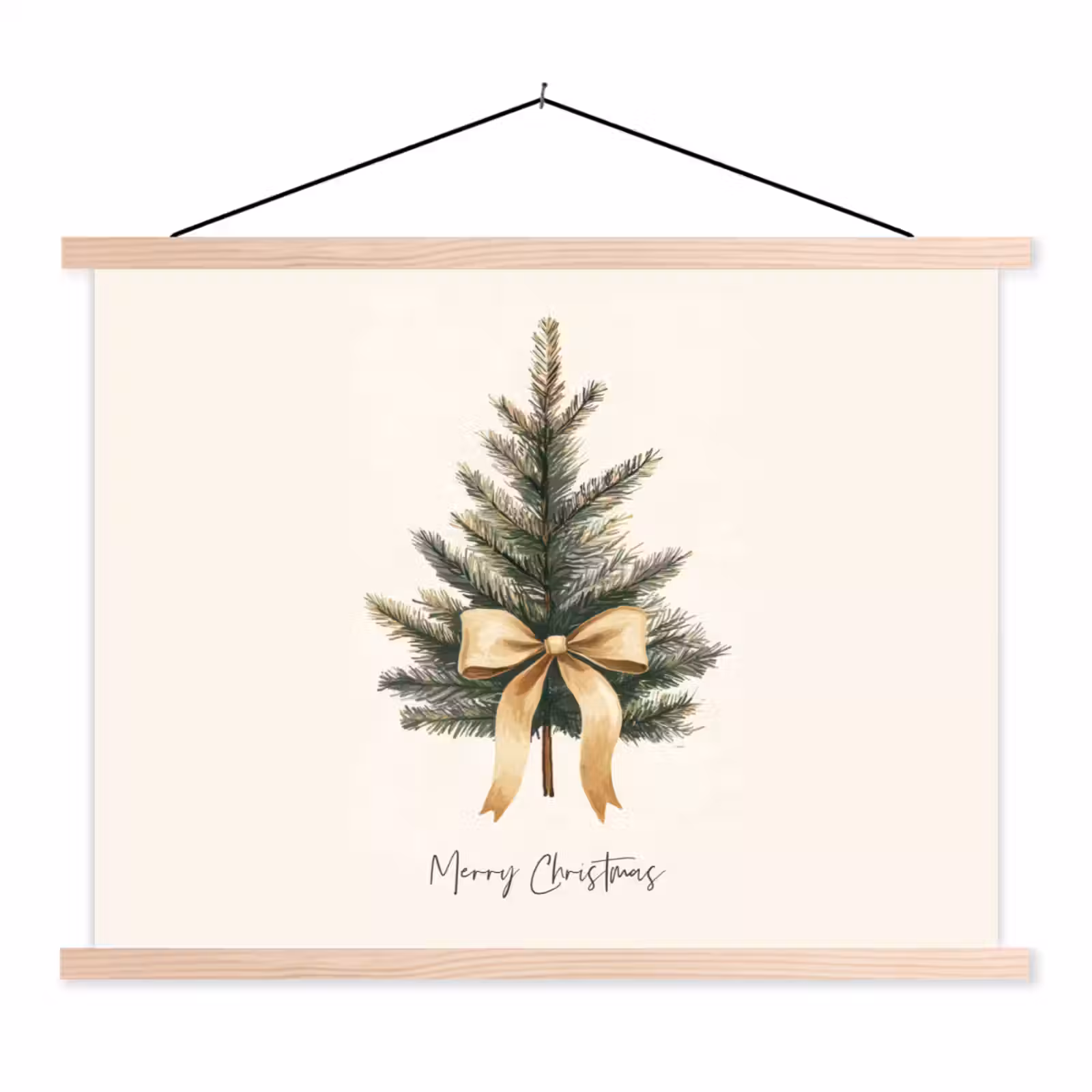 Schoolplaat - Kerstboom - Kerst - Merry Christmas - Beige — 1