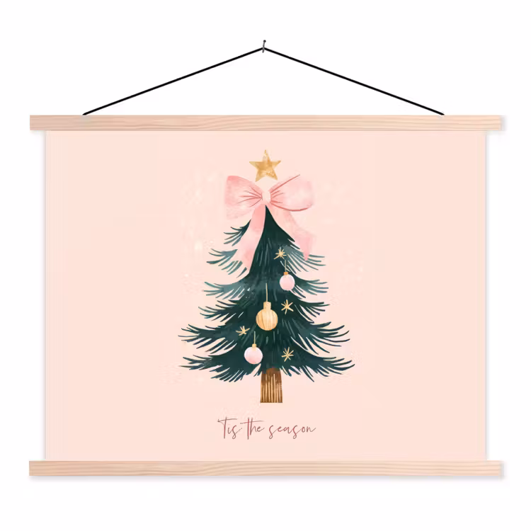 Schoolplaat - Christmas Season - Kerst - Kerstboom - Roze — 1