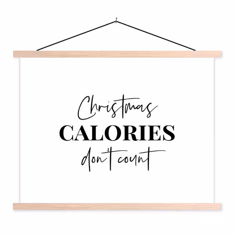 Schoolplaat - Kerst quote - Winter - Christmas calories - Wit — 1