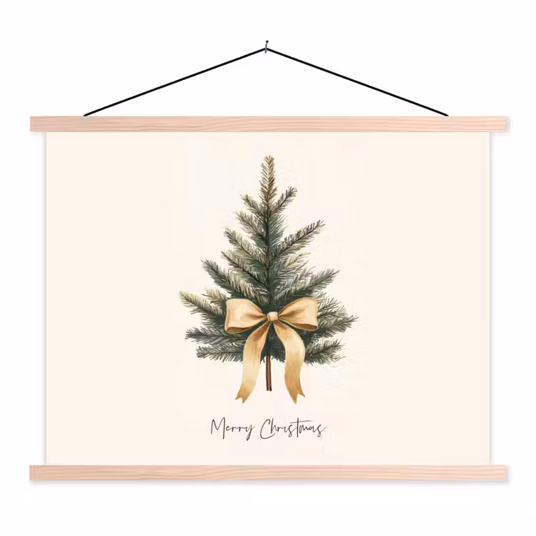 Schoolplaat - Kerstboom - Kerst - Merry Christmas - Beige — 1