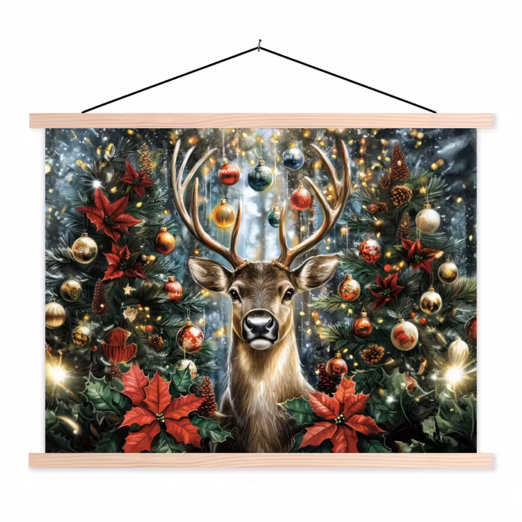 Schoolplaat - Kerstfeest - Dennenbos - Rood — 1