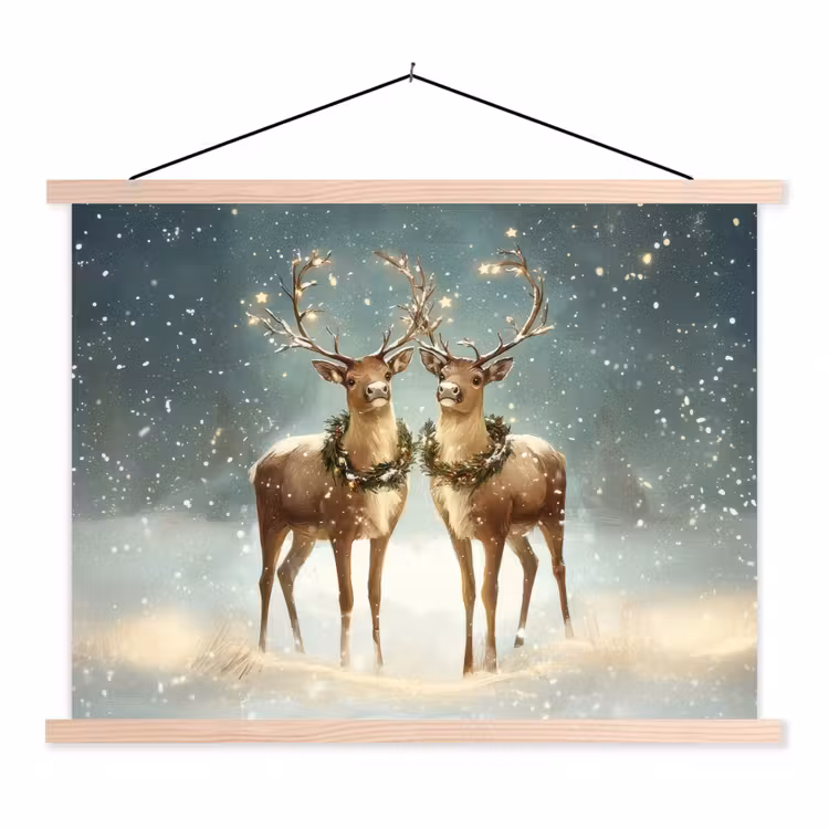 Schoolplaat - Kerstmagie - Winterwoud - Rendier — 1