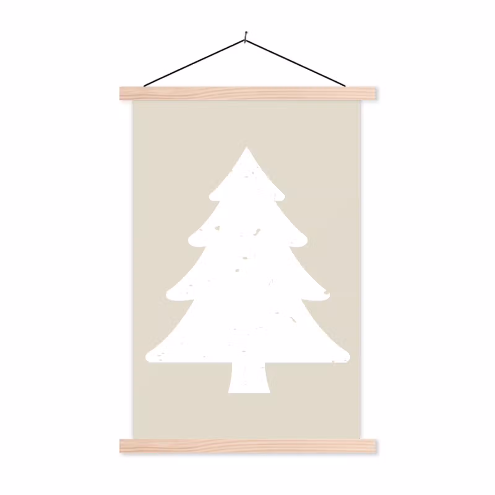 Schoolplaat - Japandi - Kerstboom - Beige - Kerstversiering — 1