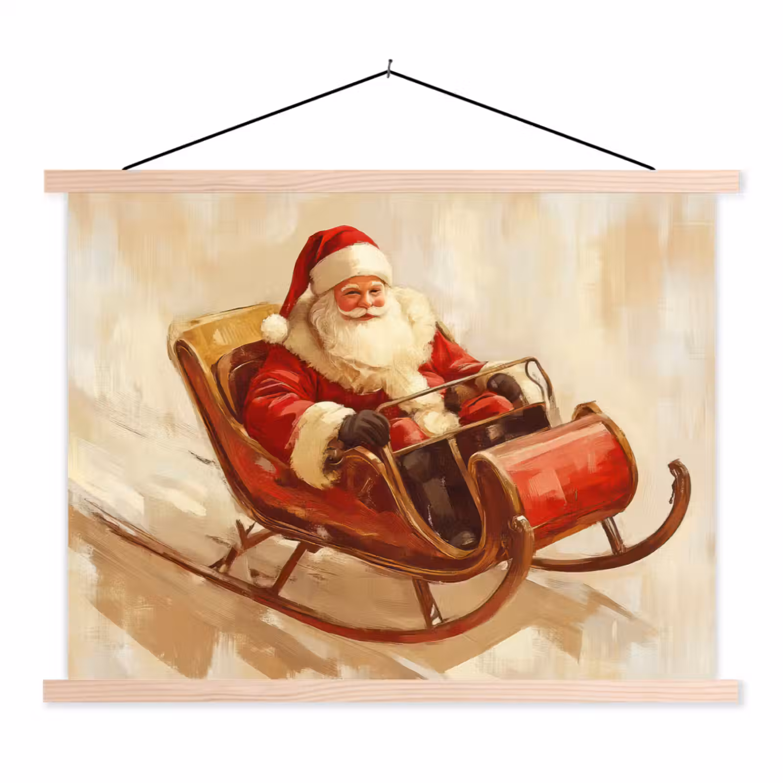Schoolplaat - Kerst - Slee - Kerstman — 1