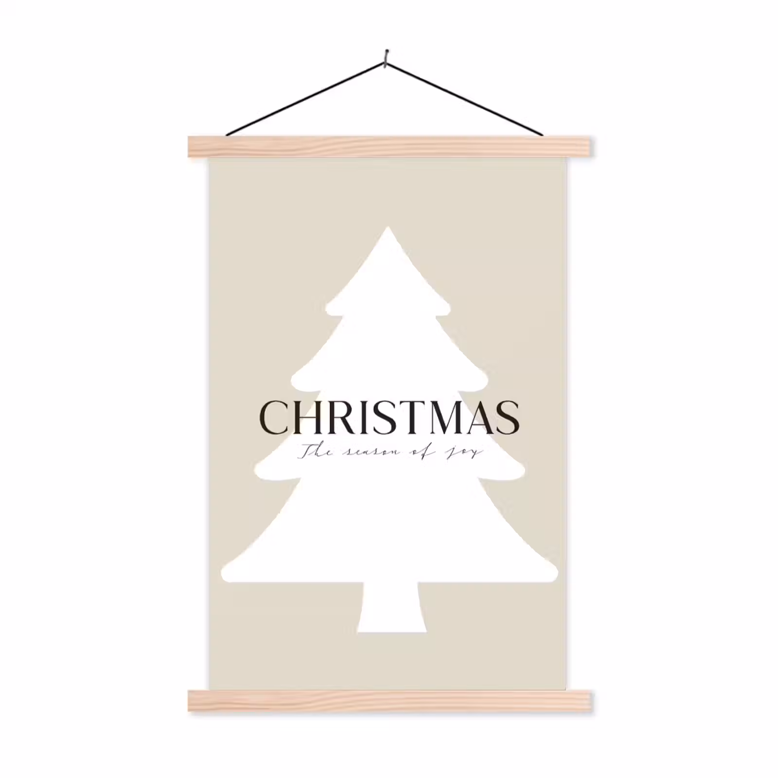 Schoolplaat - Kerstboom - Japandi - Christmas - Beige — 1