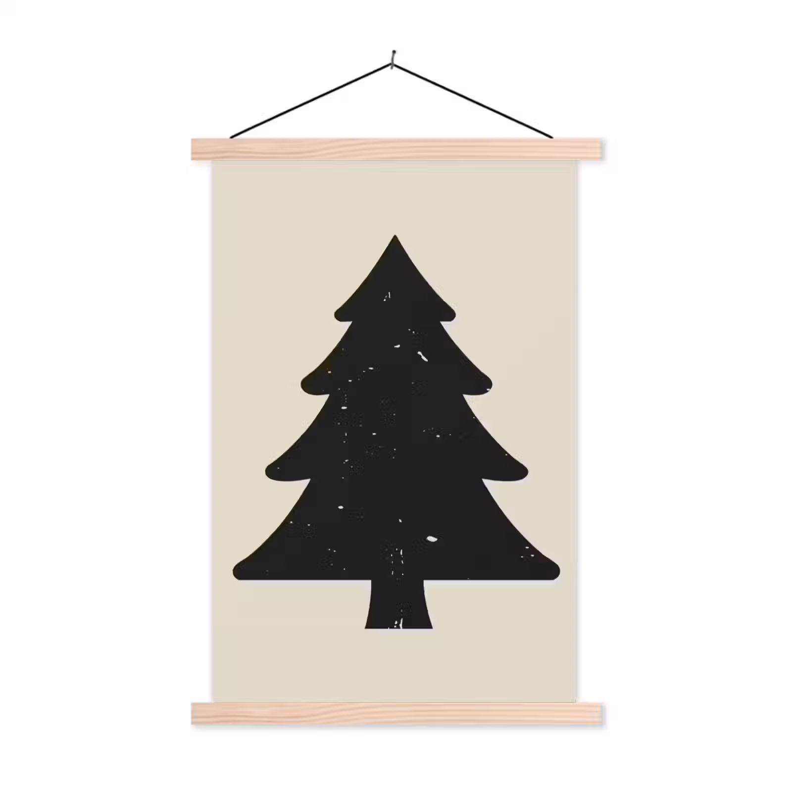 Schoolplaat - Kerstboom - Zwarte kerstboom - Boom - Japandi — 1