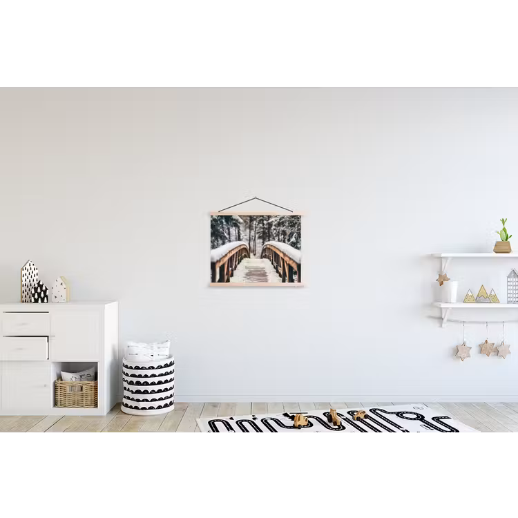 Schoolplaat - Brug - Winterlandschap - Bos - Natuur - Sneeuw — 3