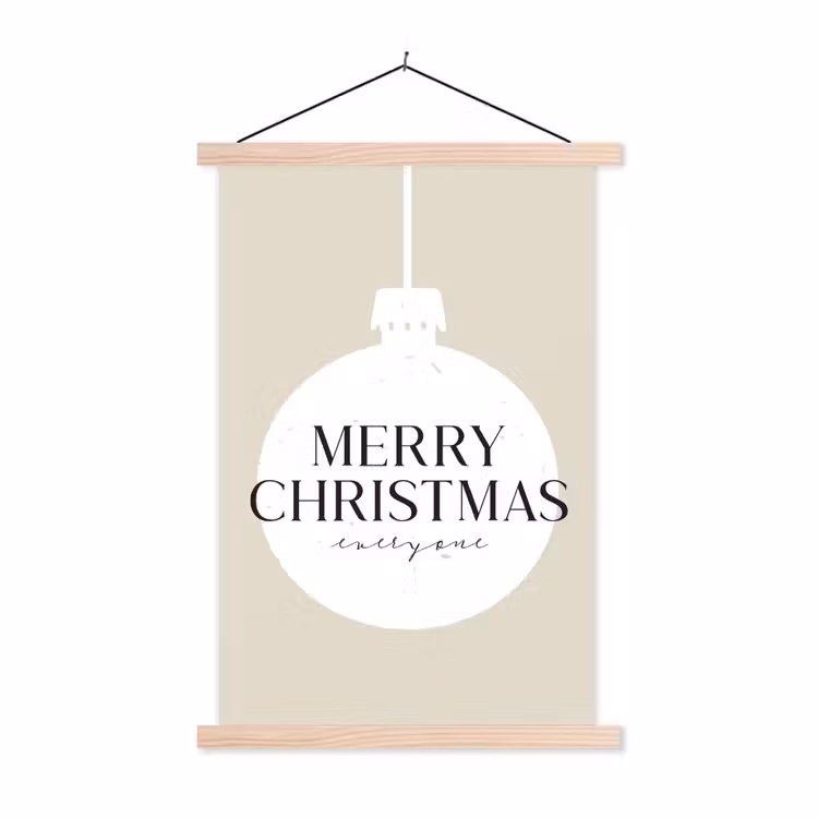 Schoolplaat - Christmas - Kerstballen - Japandi - Witte kerstballen — 1