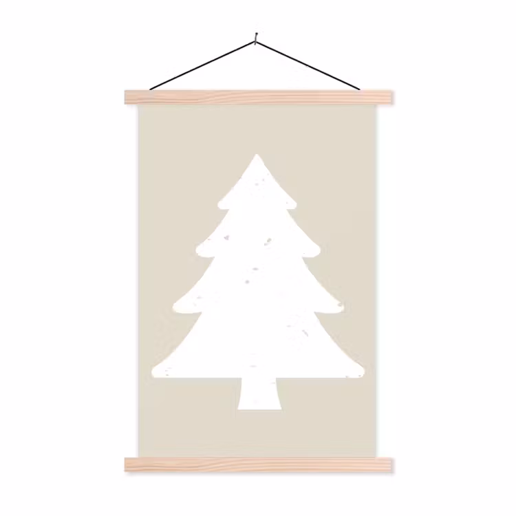 Schoolplaat - Japandi - Kerstboom - Beige - Kerstversiering — 1