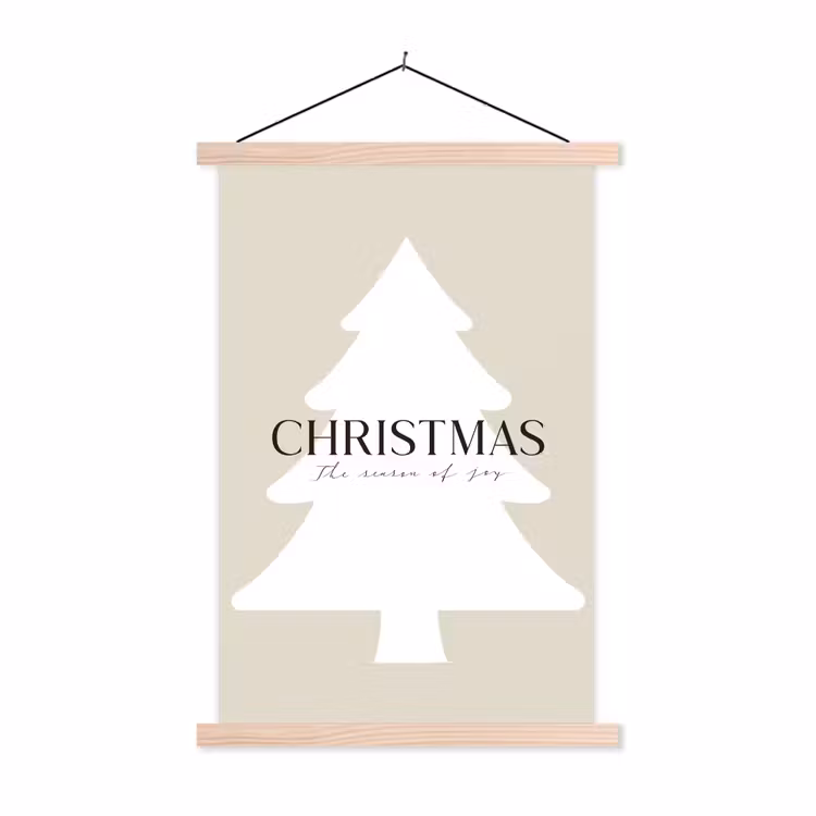Schoolplaat - Kerstboom - Japandi - Christmas - Beige — 1