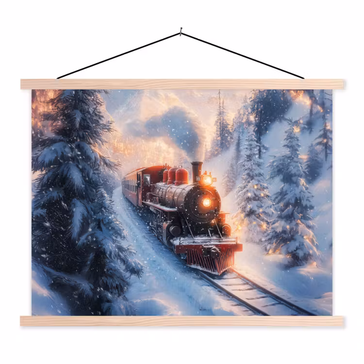 Schoolplaat - Kersttrein - Sneeuw - Winter - Kerst — 1