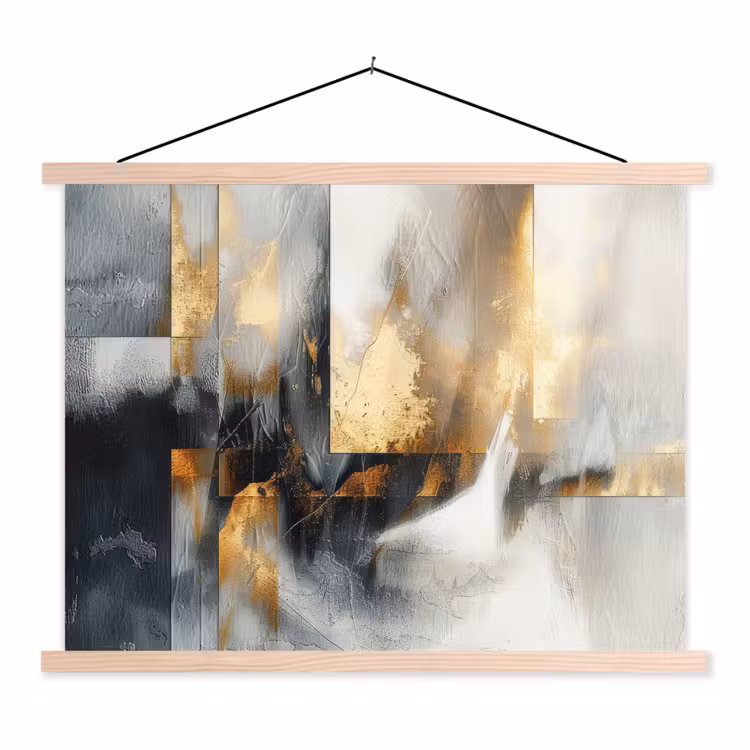 Schoolplaat - Kunst - Goud - Zilver - Abstract — 1