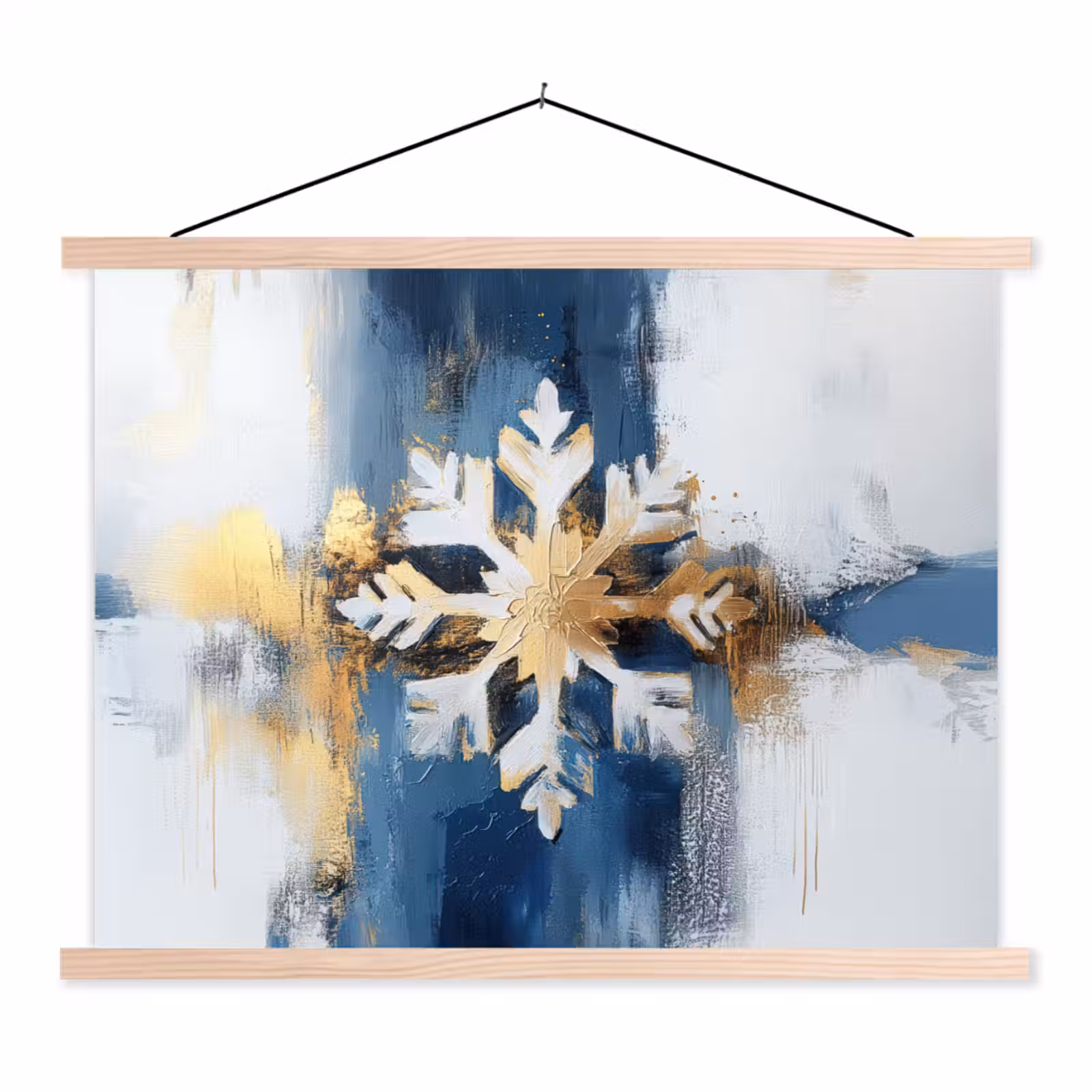 Schoolplaat - Abstract - Winter - Sneeuwvlok - Sneeuw - Goud — 1