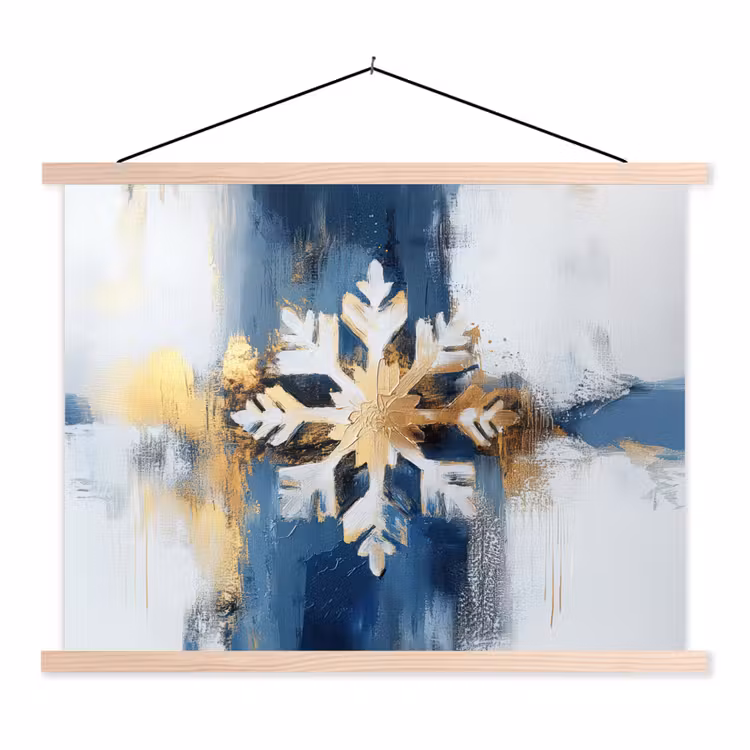 Schoolplaat - Abstract - Winter - Sneeuwvlok - Sneeuw - Goud — 1