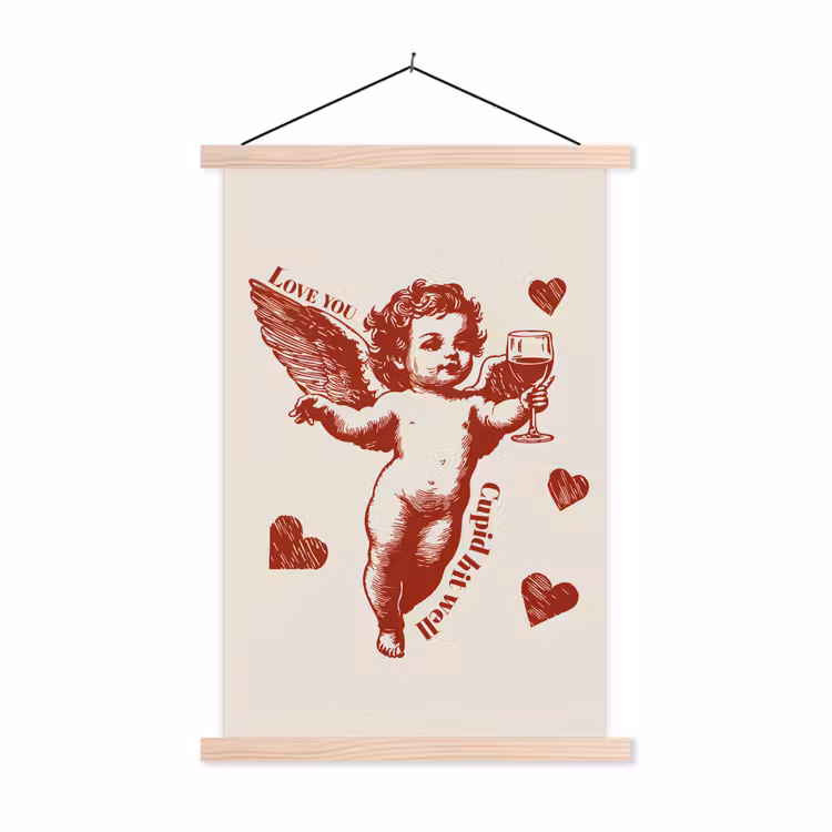 Schoolplaat - Cupido - Hartjes - Rood - Klassiek — 1