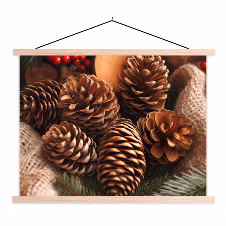 Schoolplaat - Dennenappels - Boom - Winter - Natuur - Bruin — 1