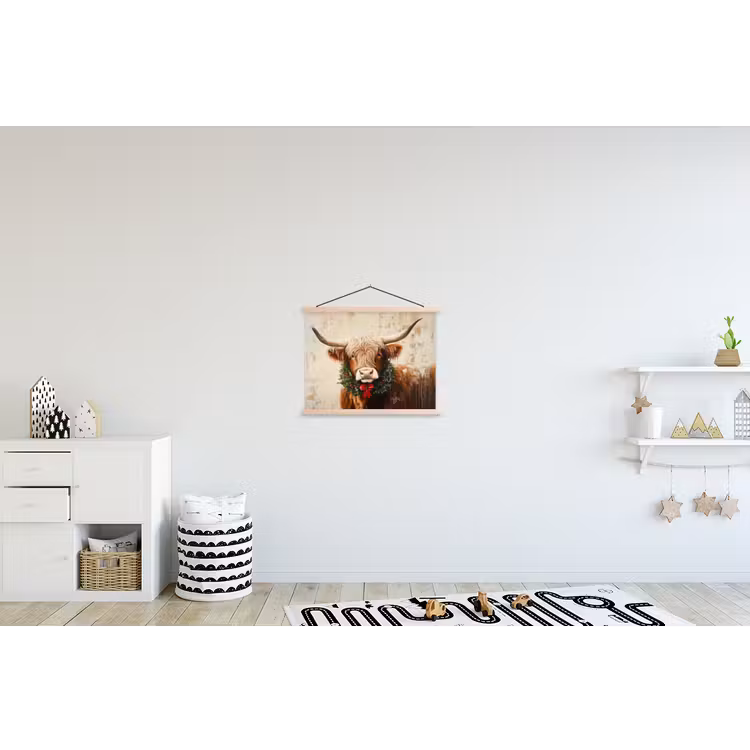 Schoolplaat - Kerst - Schotse Hooglander - Bruin - Krans — 3