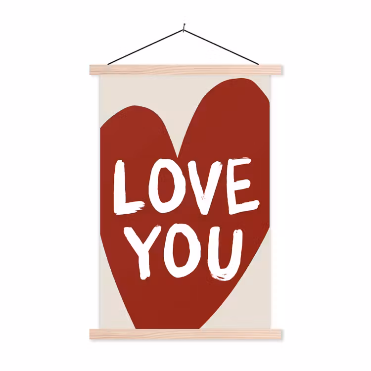 Schoolplaat - Loveyou - Hart - Rood — 1