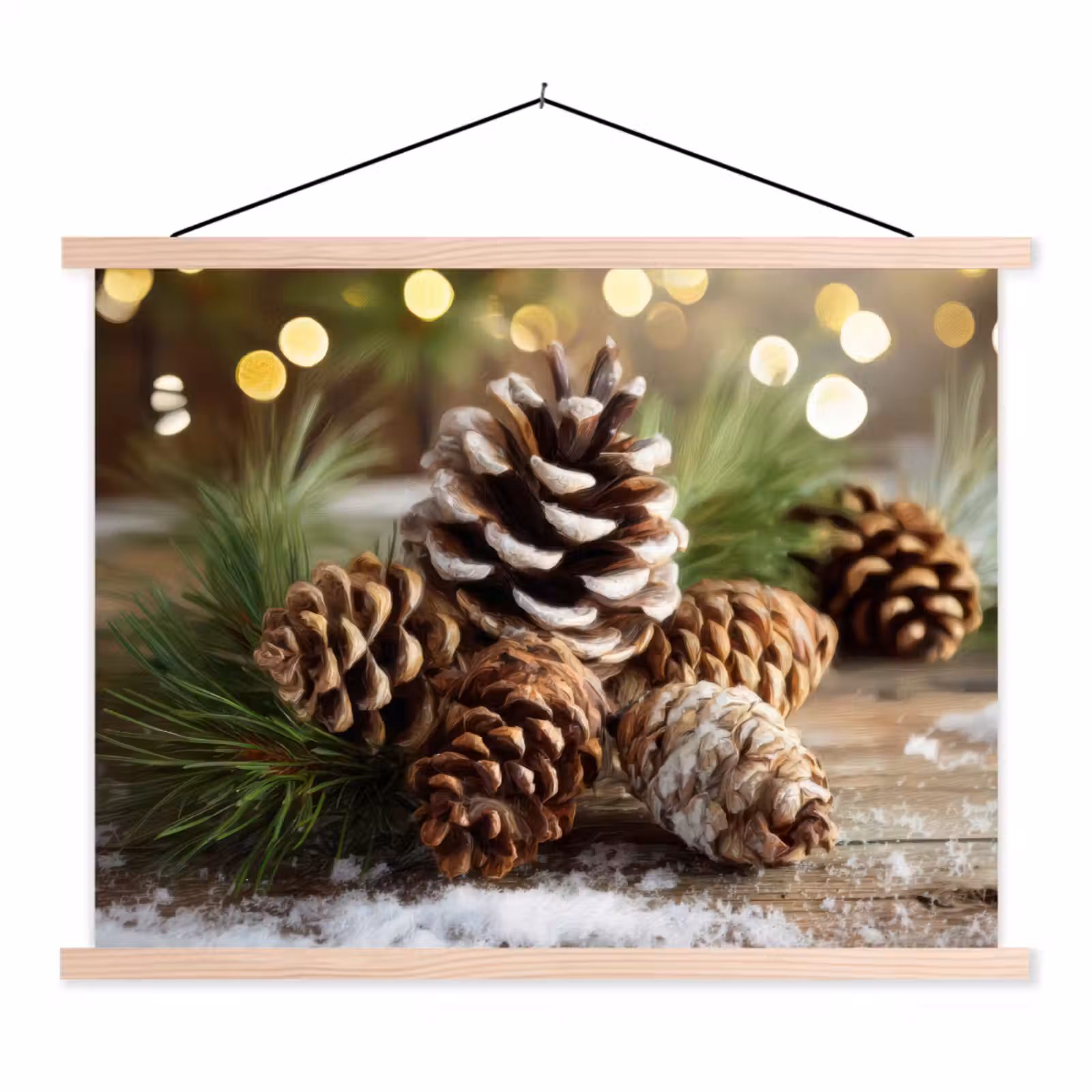 Schoolplaat - Dennenappels - Kerstsfeer - Bruin - Groen — 1
