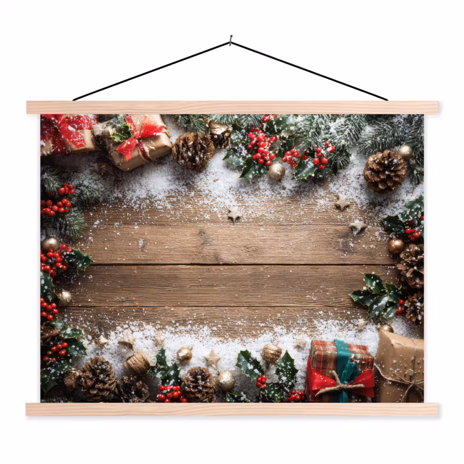 Schoolplaat - Kerstdecoratie - Geschenken - Hout - Veelkleurig — 1