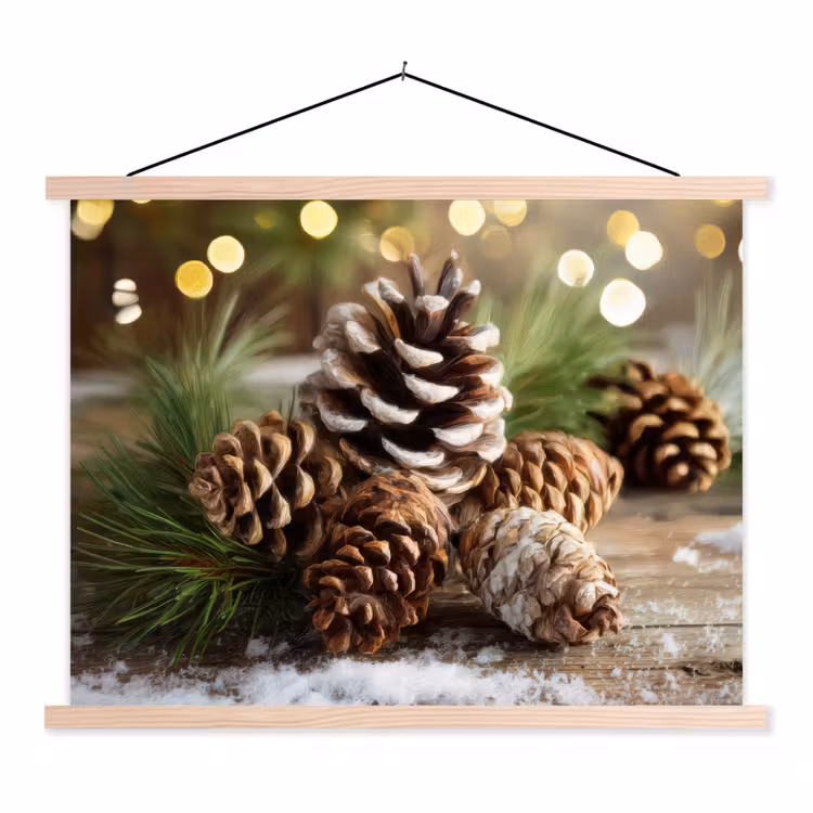 Schoolplaat - Dennenappels - Kerstsfeer - Bruin - Groen — 1