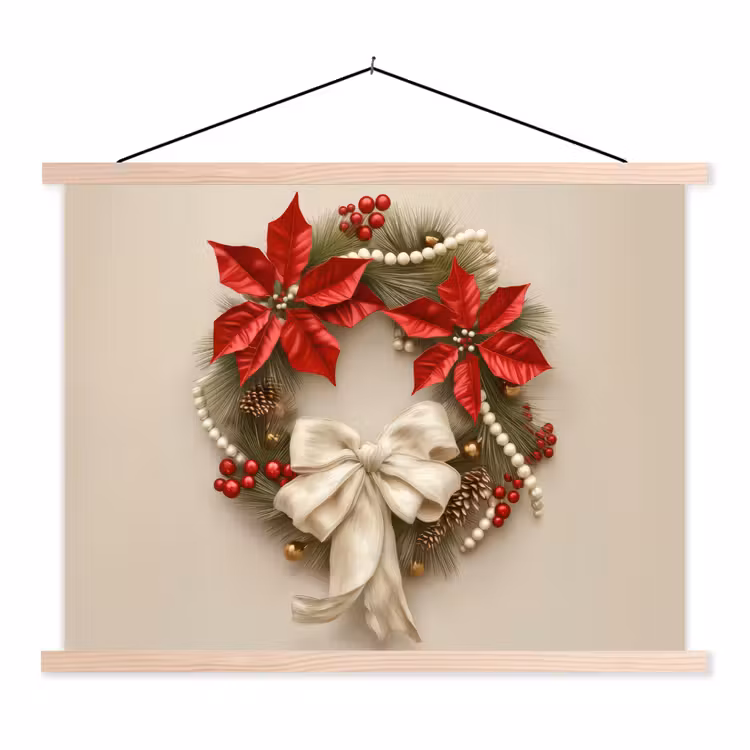 Schoolplaat - Deurkrans - Strik - Kerst - Rood - Groen — 1