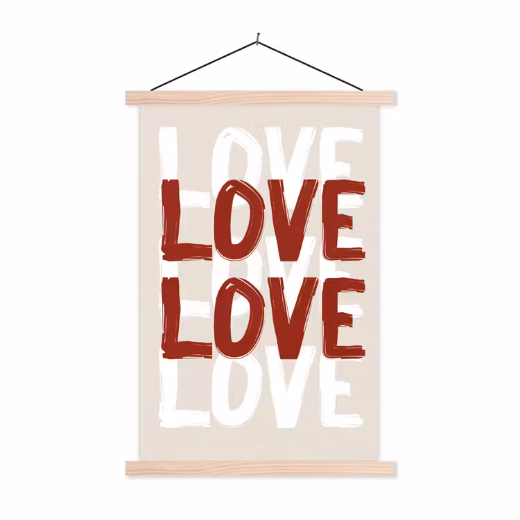 Schoolplaat - Love - Rood - Tekst — 1