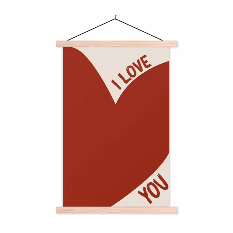 Schoolplaat - Loveyou - Rood - Hart — 1