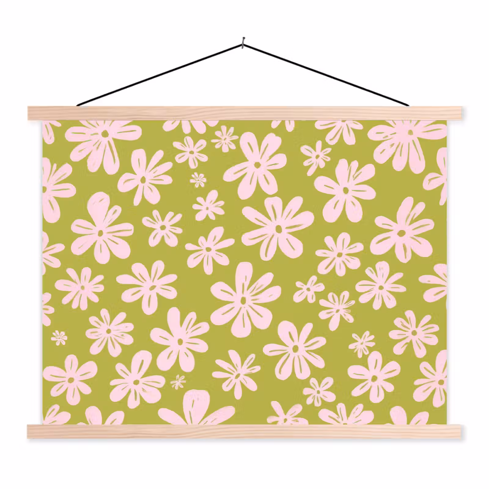 Schoolplaat - Bloemen - Roze - Getekend - Patroon — 1