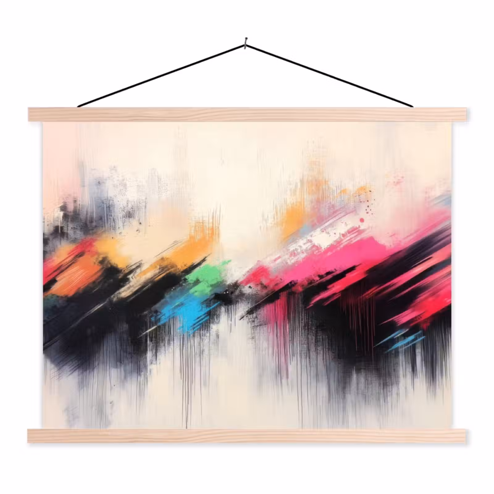 Schoolplaat - Dynamisch - Abstract - Kleurrijk - Zwart — 1