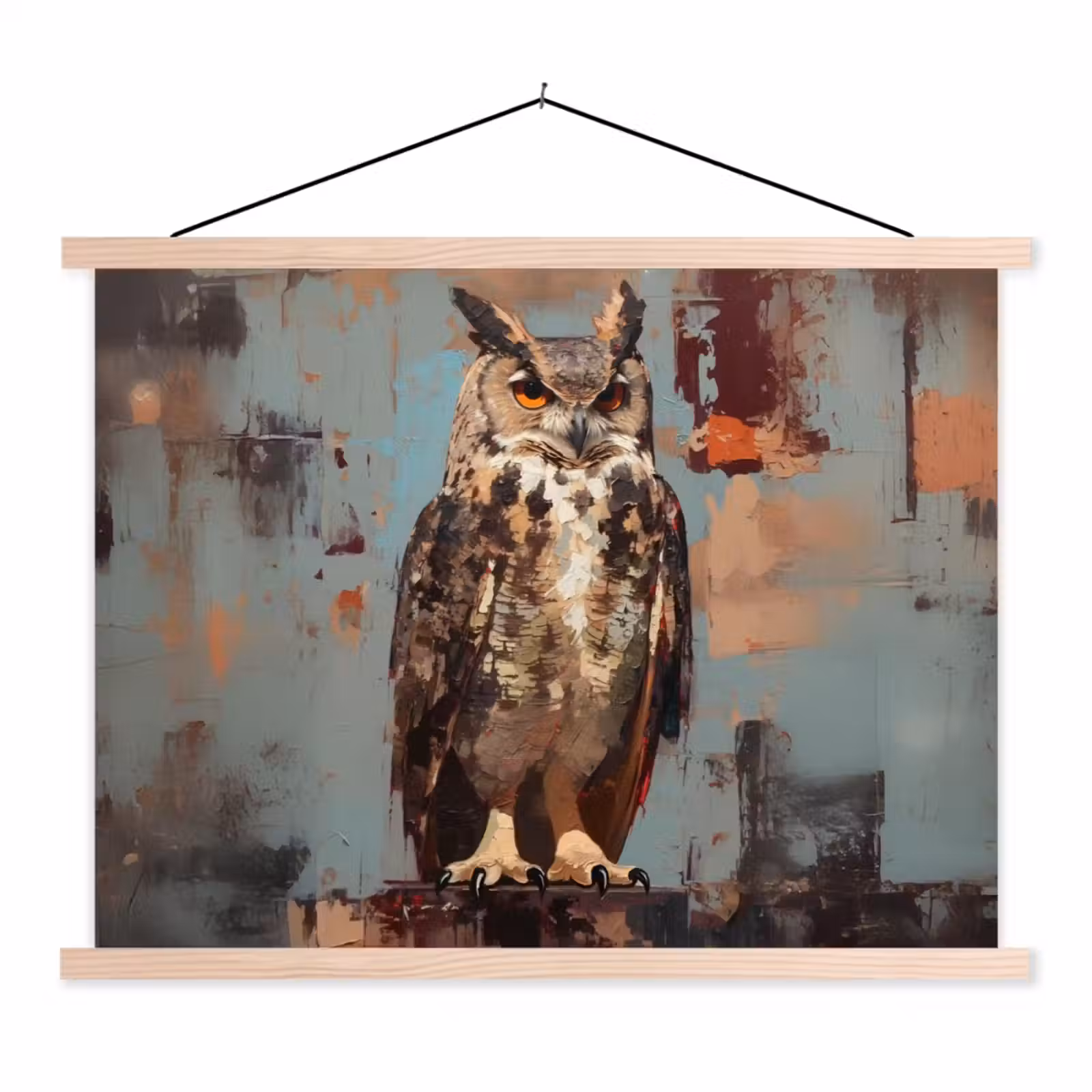 Schoolplaat - Geschilderd - Abstract - Uil - Bruin — 1
