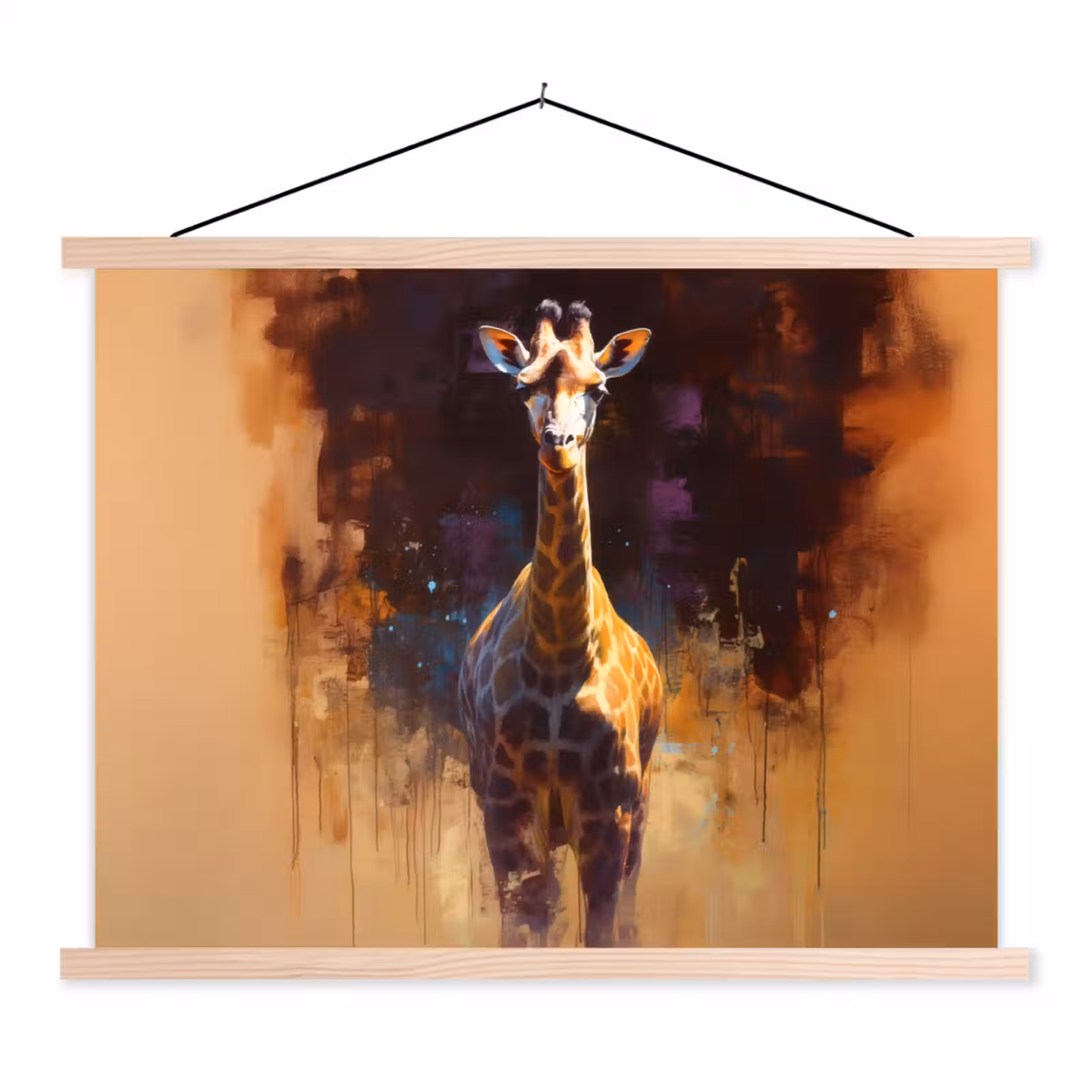 Schoolplaat - Giraf - Bruin - Abstract - Geschilderd — 1