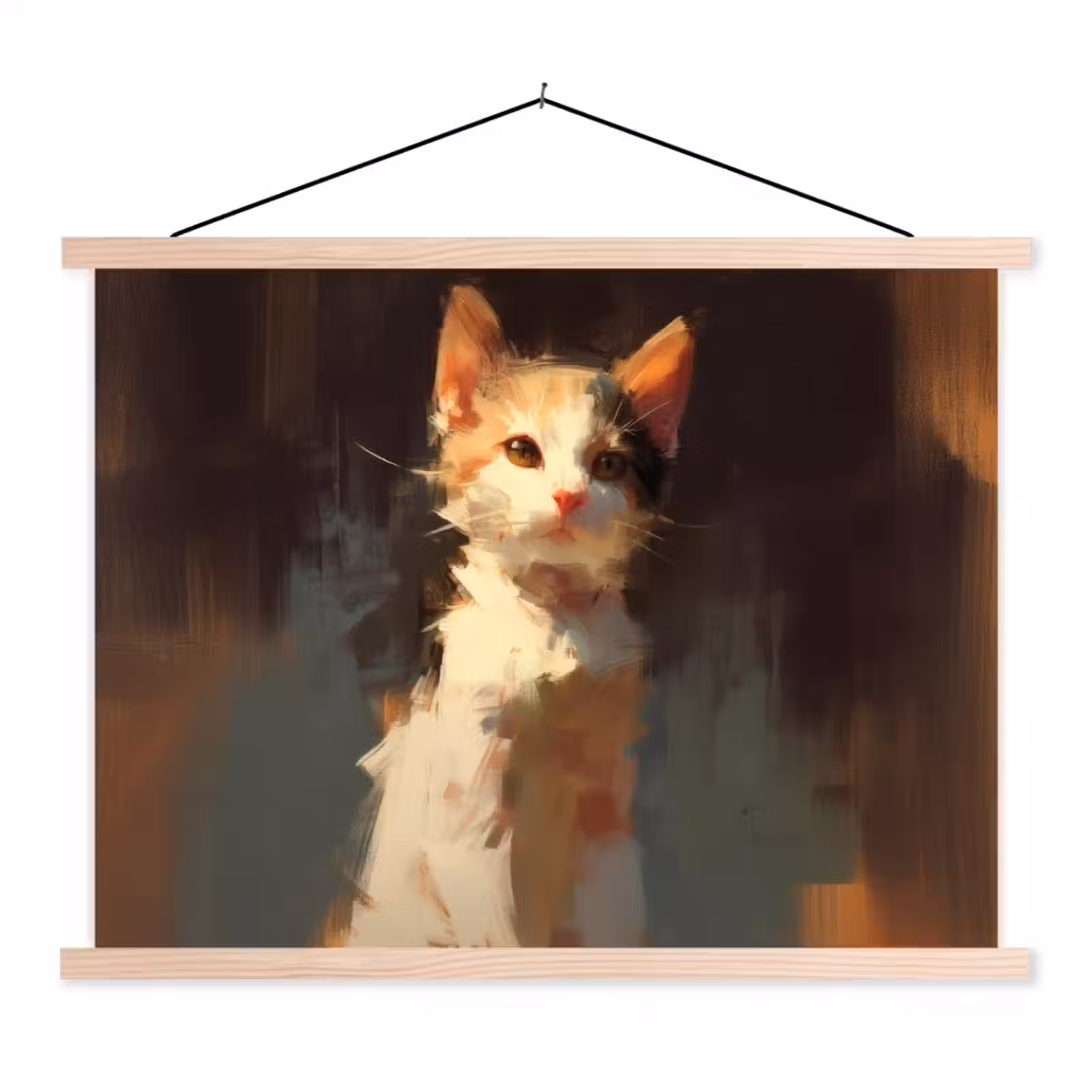 Schoolplaat - Kat - Geschilderd - Artistiek - Wit — 1