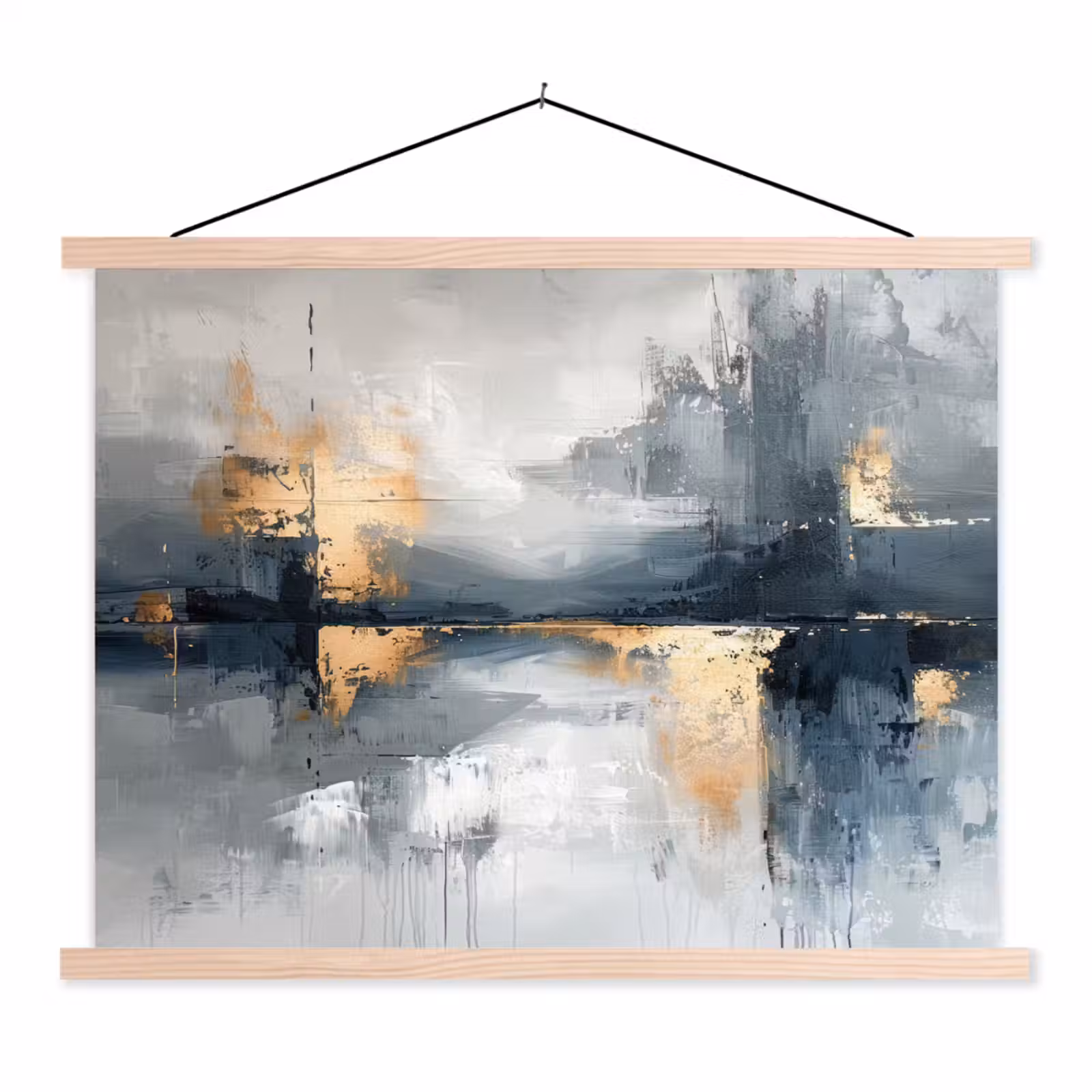 Schoolplaat - Kunst - Grijs - Goud - Abstract — 1