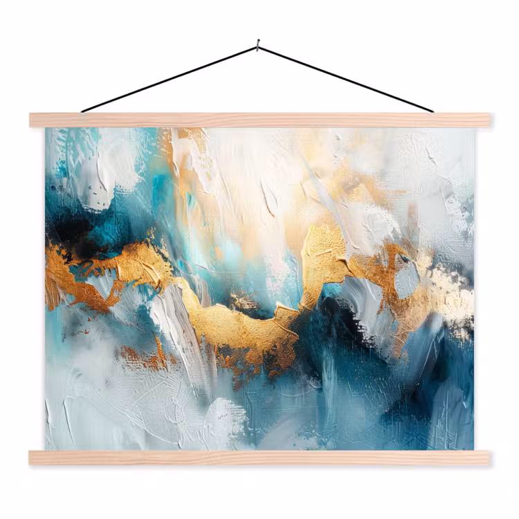 Schoolplaat - Abstract - Kunst - Gold - Blauw — 1