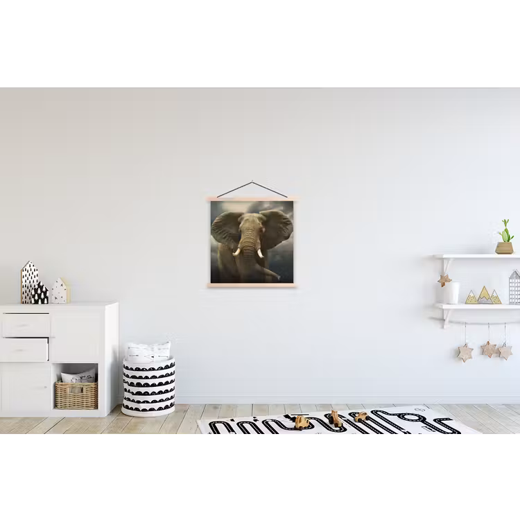 Schoolplaat - Afrikaanse olifant tegen de donkere wolken — 3