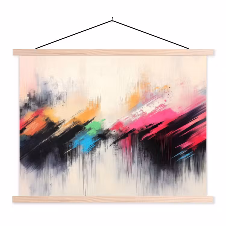 Schoolplaat - Dynamisch - Abstract - Kleurrijk - Zwart — 1