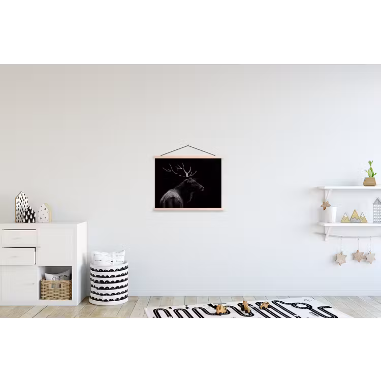 Schoolplaat - Hert - Zwart - Portret - Gewei - Dieren — 3