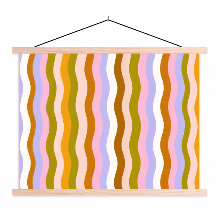 Schoolplaat - lijnen - Golven - Pastelkleuren - Patroon — 1