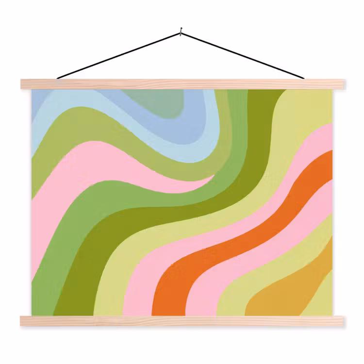 Schoolplaat - Lijnen - Pasteltinten - Golvend — 1