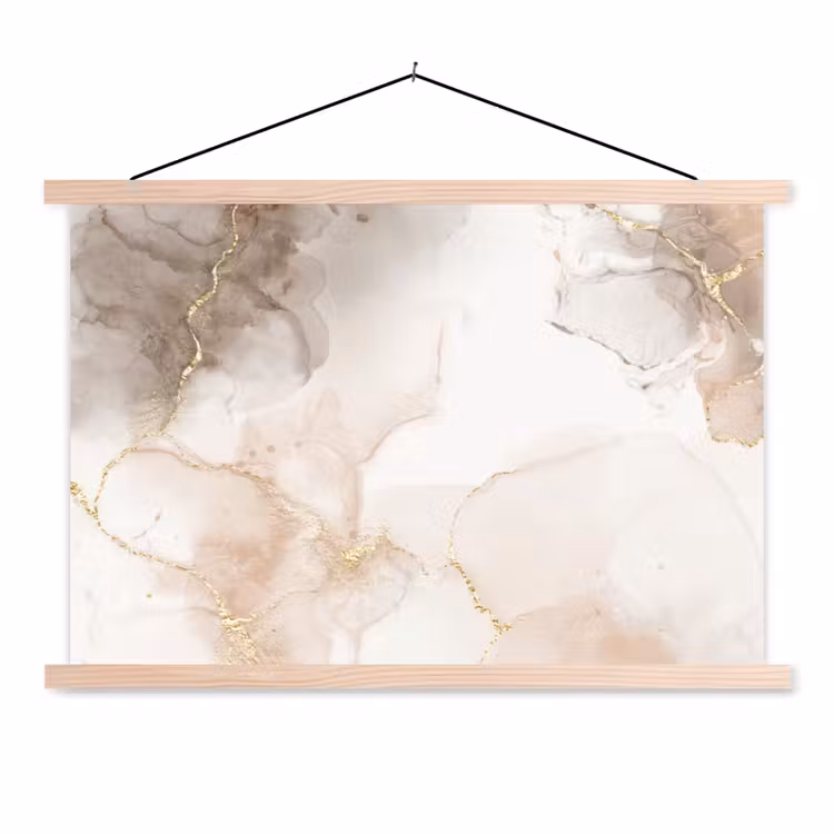 Schoolplaat - Marmer - Bruin - Gouden — 1